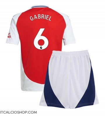 Arsenal Gabriel Magalhaes #6 Prima Maglia Bambino 2024-25 Manica Corta (+ Pantaloni corti)